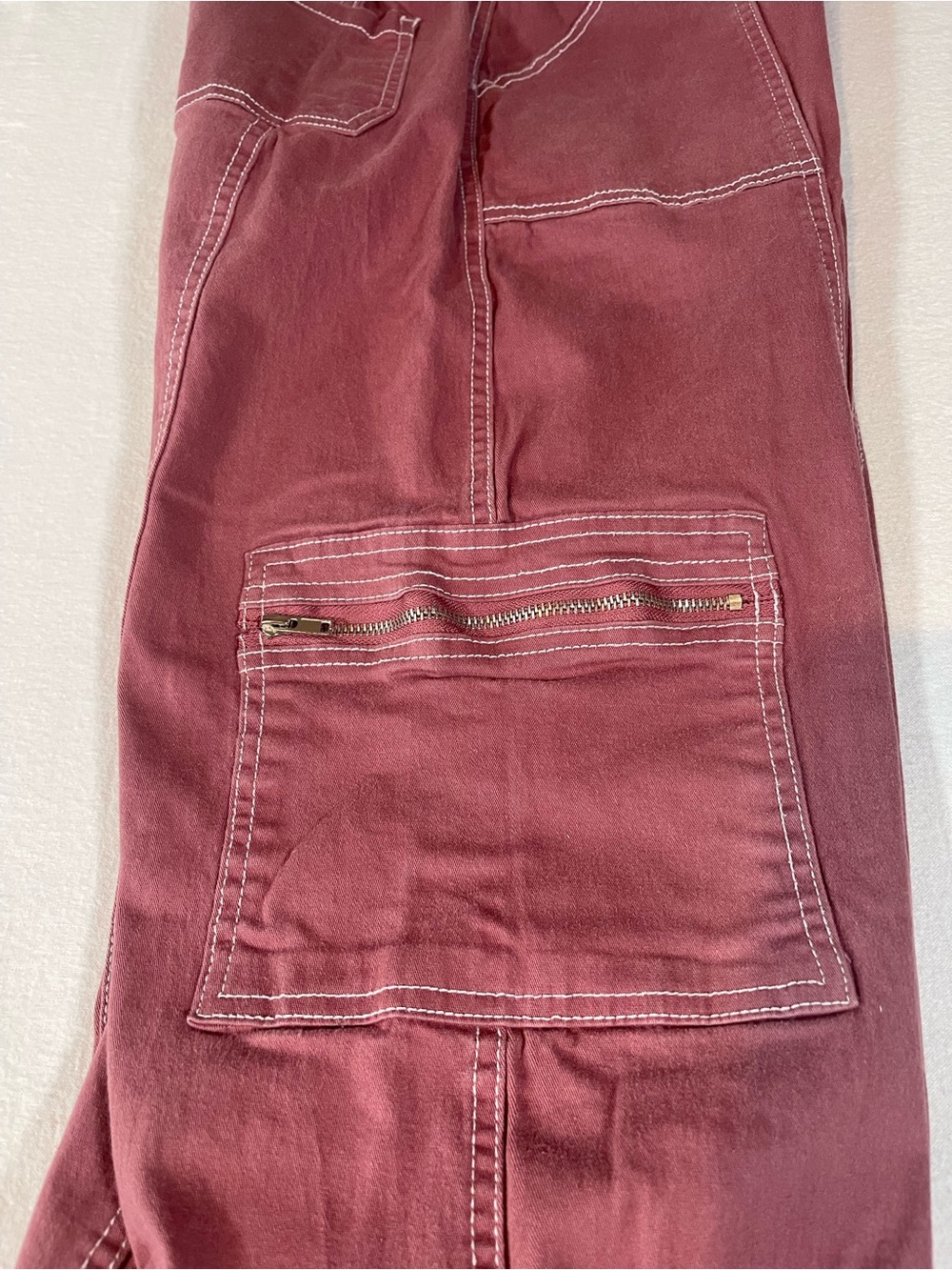 Rachel Paige Wide Leg Utility Cargo Pants in Dusty Rose Y2K Size M - Picture 5 of 14